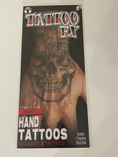 NEW TINSLEY TRANSFERS TATTOO FX TEMPORARY SKULL HAND TATTOOS FREE SHIP