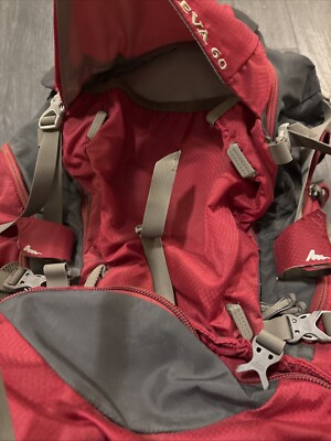 Gregory Deva 60 Red Hiking Backpack Multiple Straps Large Capacity