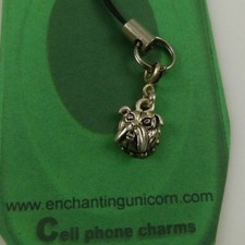 Bull dog cell phone or purse charm strap bulldogs bulldog silver tone