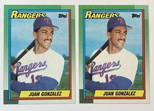 1990 Topps Juan Gonzalez RC Two Card Lot!!  Card Number #331 Rangers