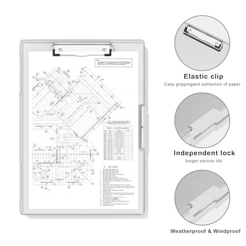 8.5 x 11 Clipboard with Storage Folder Nursing Clipboards Side Opening ...