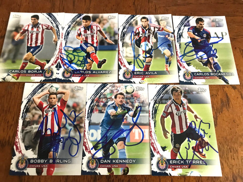 Chivas USA 2014 Signed TOPPS TEAM SET all cards from Current Roster
