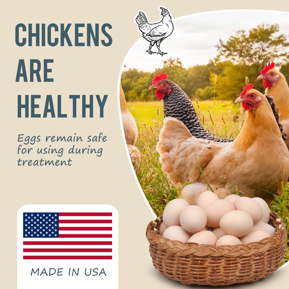 Chicken Dewormer Natural Health 120TabletSafe for Eggs During Use For
