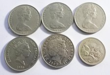 New Zealand 1967 - 2003 10 cents x 5 different years