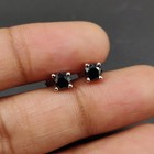 4mm Round Simulated Black Diamond Stud Earring Women 14k White Gold Finish #37 — photo 3