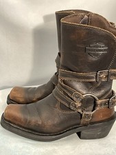 Harley Davidson Ingleside Harness Leather Motorcycle Boots Women  s 6M Brown