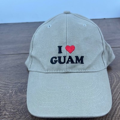 I Love Guam Hat Guam Adjustable Hat Tan Brown Hat Adult Fit Tan Hat