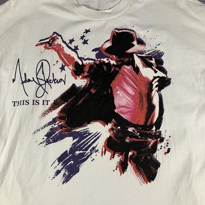 Michael Jackson Shirt Mens XL White This Is It Graphic Tee Alstyle