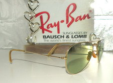VTG ORIGINAL 1937 RAY BAN BAUSCH-LOMB 1/10 12K GF AVIATOR SUNGLASSES BOX 42 AO