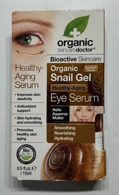 NEW Organic Snail Gel Healthy-Aging Eye Serum Smoothing Nourishing Hydrate .5 oz
