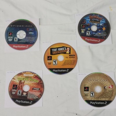 Lot of 5 PlayStation 2 video games DISC ONLY Tony hawk Spiderman ratchet READ!!!
