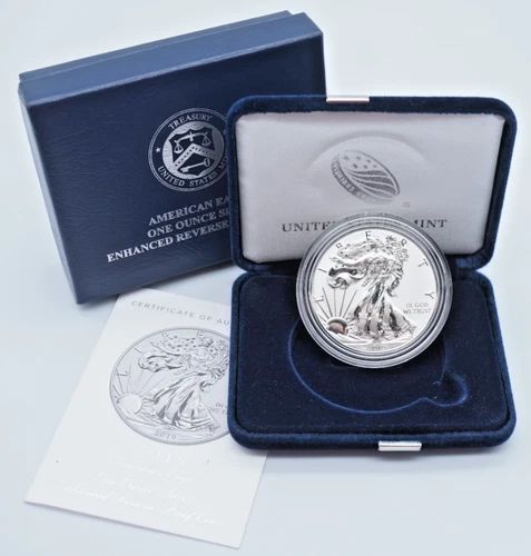 2019-S American Silver Eagle Enhanced Reverse Proof Coin w/ Box & COA - T314