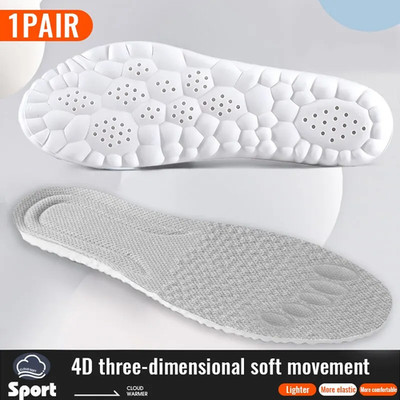 Sport-Einlegesohlen Für Schuhe, 4D-Stoßdämpfung, Deodorant, Atmungsaktives Kisse