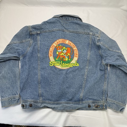 RARA giacca vintage anni 90 Lee uomo taglia L blu denim "Stew Leonard's" Hong Kong