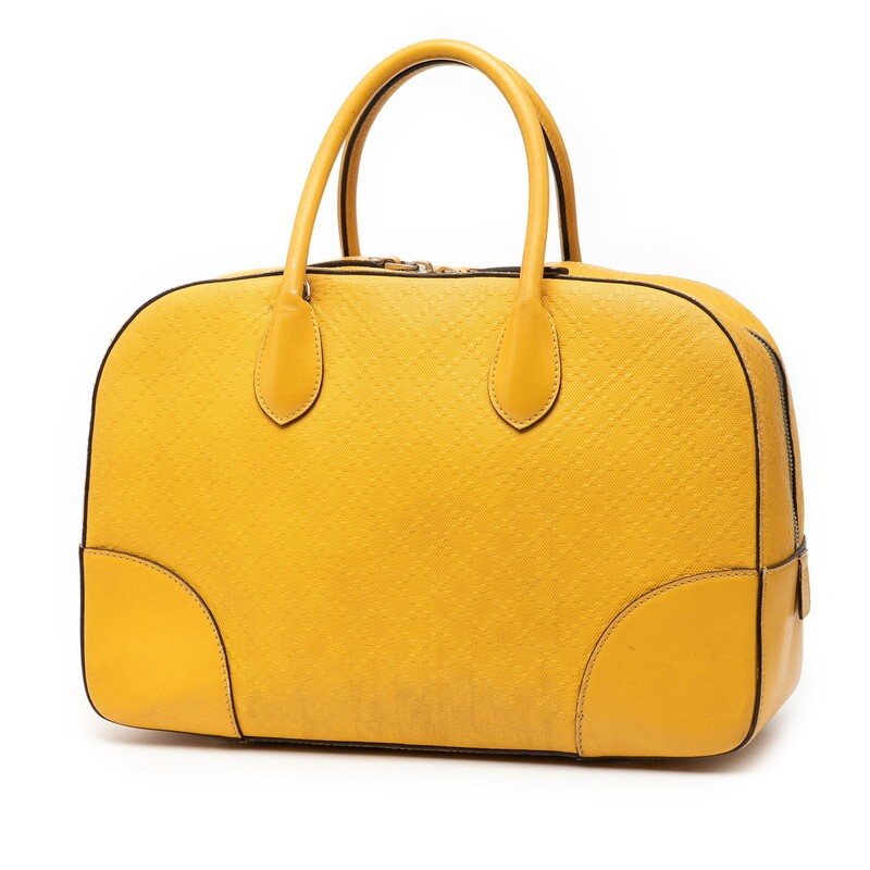 Gucci Diamante Handbag Yellow Leather 2WAY Shoulder Crossbody Women Authentic thumbnail 2