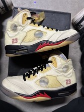 Air Jordan 5 SP x Off-White Sail Nero Rosso Metallizzato - Taglia 10,5