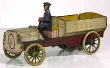 ca1910 LEHMANN TIN LITHOGRAPH WIND UP TOY /THE EHE 570 OPEN BED COMMERCIAL TRUCK