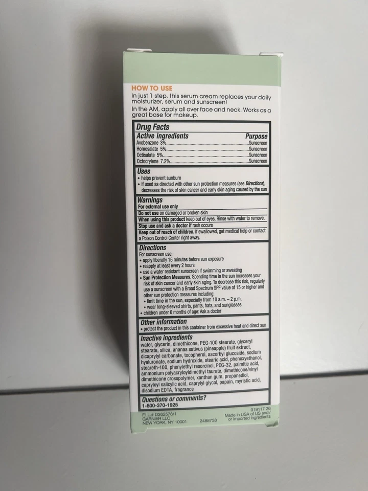 НОВАЯ осветляющая сыворотка-крем Garnier Green Labs для веганов сосны - Изображение 3 из 4