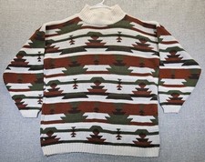 Vintage 80s90s Clifton Place Knit Sweater Adult XL Multicolor Southwest USA Made
