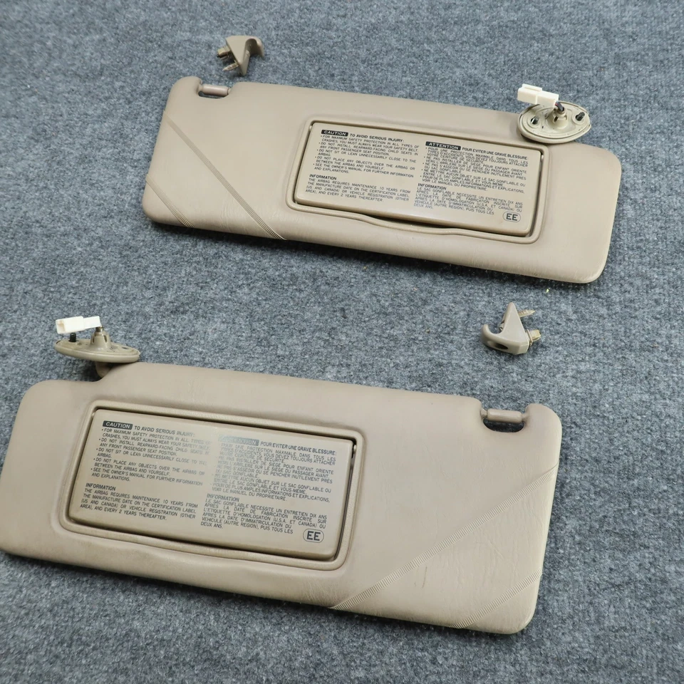 95-97 LEXUS LS400 conjunto de quebra sol motorista passageiro LH RH bege TESTADO FUNCIONANDO FABRICANTE DE EQUIPAMENTO ORIGINAL - Imagem 2 de 4