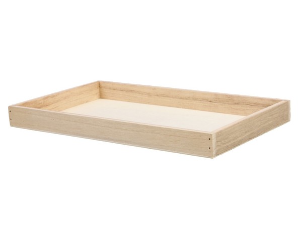 Holztablett Rechteckig 34X20Cm Geschenk Unterlage Deko Schale Kerzen Teller-image