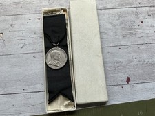 ORIGINAL VINTAGE US STEEL CORP 25 YEAR EMPLOYEE STERLING MEDAL WATCH FOB IN BOX