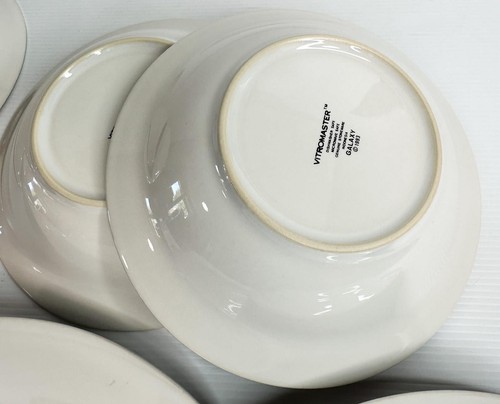 Rare 1993 Vitromaster GALAXY 4 Plates & 4 Bowls Blue with Gold Stars Celestial - Picture 7 of 20