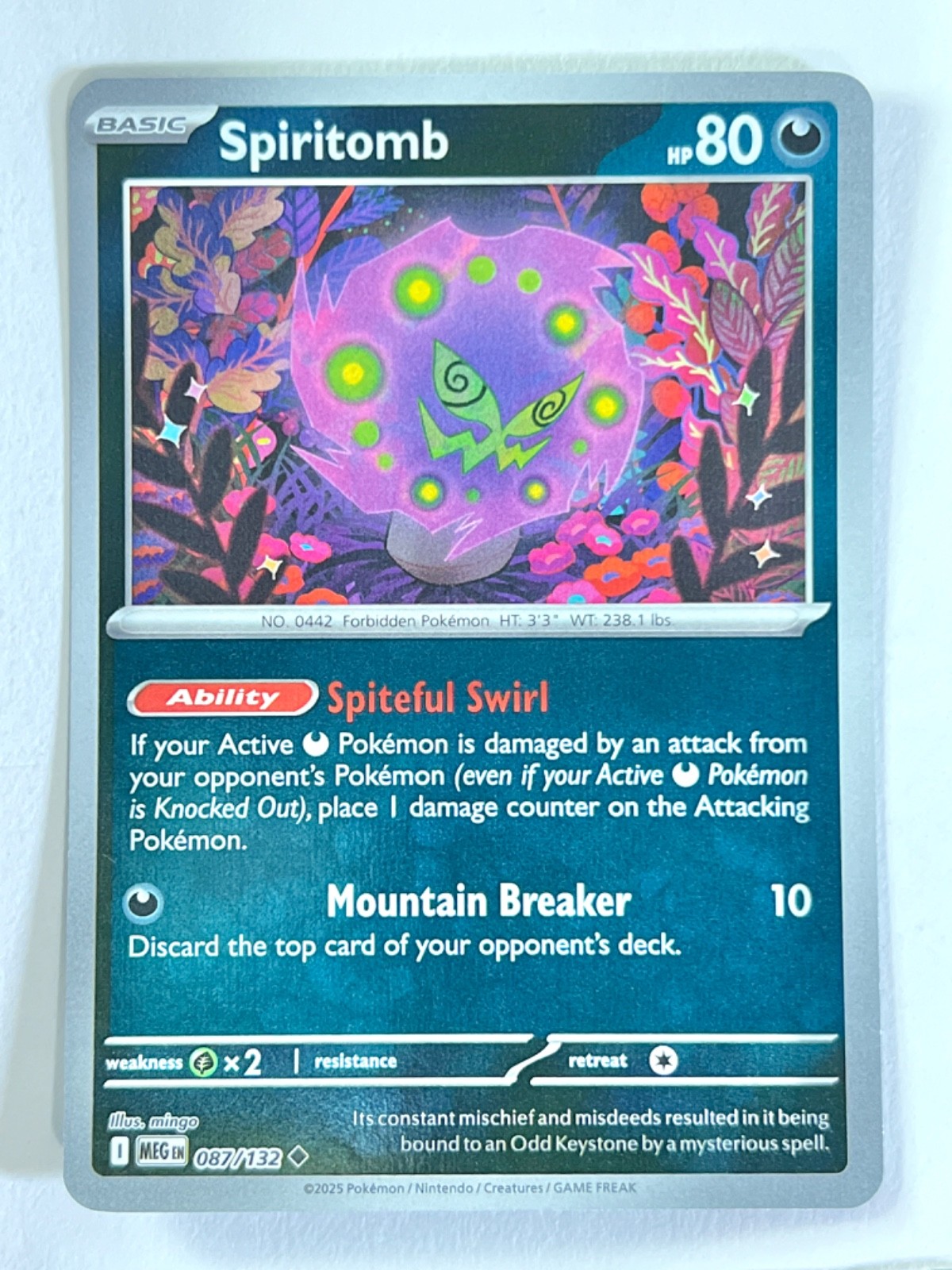 Spiritomb 087/132 Reverse Holo Uncommon Mega Evolution Pokemon TCG Near Mint NM