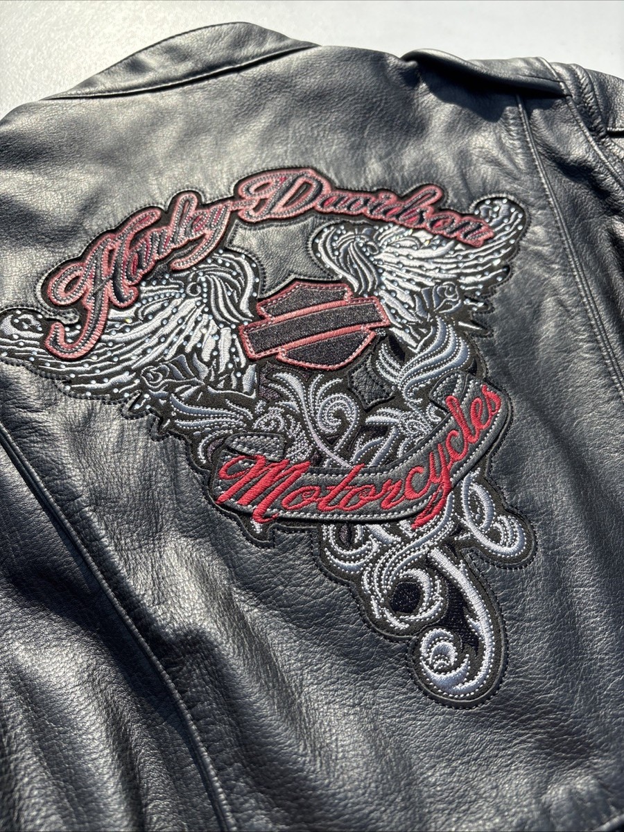 Harley Davidson Women AMELIA Leather Jacket Large 97189-14VW Red