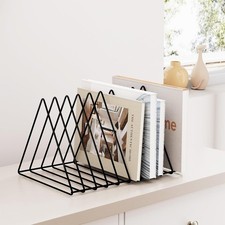 Triangle Desk Organizer - Metal Wire Magazine Holder, 10 Sections, Decorative...