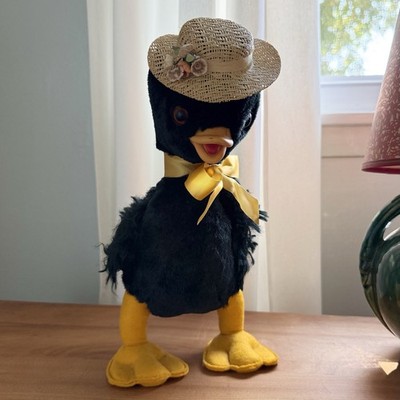 Black Duck Plushie, Rubber Beak, Master Industries, St. Paul, Minn,, 1960 s