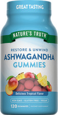 Ashwagandha Gummies  120 Count  Tropical Flavor  Vegan  by Nature's Truth
