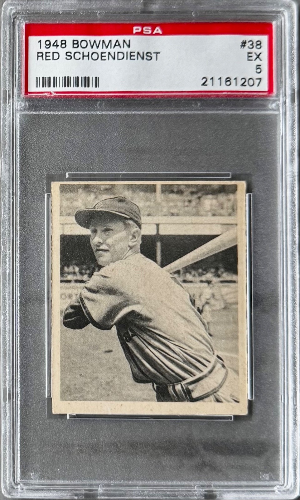 1948 Bowman #38 Red Schoendienst  SHORT-PRINT HOF RC PSA 5 EX+Free Shipping!