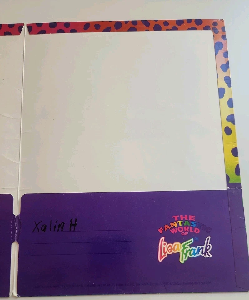 Vintage 1989 Lisa Frank Leopard Folder– Rainbow Big Cat Design-The Fantasy World - Image 4 of 4