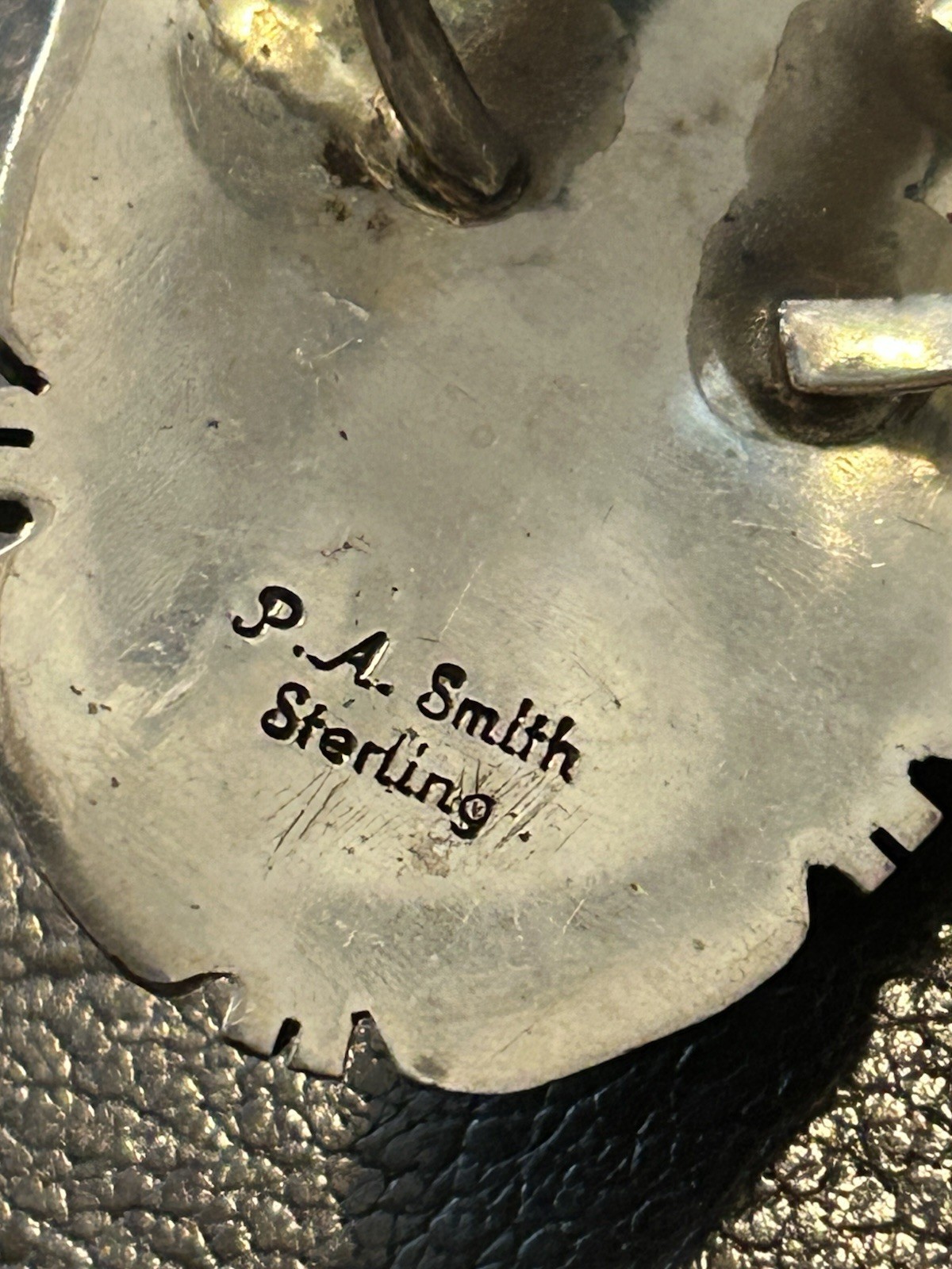 Native Signed Large Turquoise Ring - image 3