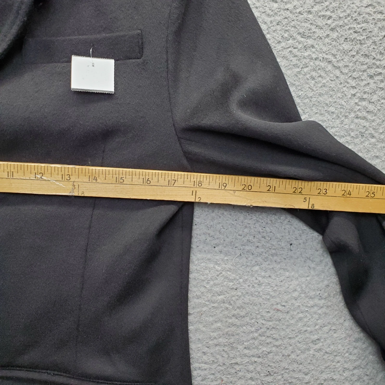 J. Ferrar Wool Trench Coat Mens Small Black Lined Notch Lapel Single Breasted image 3