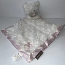 Demdaco Pink Guardian Angel Bear Rattle Plush Stuffed Animal Blankie Lovie Lovey