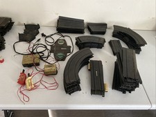 Lot 63 Pc Tyco Slot Car Tracks With Transformers  Remotes 8 Atlas Tracks Xtra