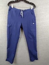Figs Womens Pants Small Dark Blue Drawstring Scrub Nursing Technical CNA Dental