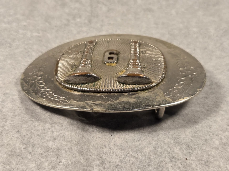 Hebilla de cinturón vintage alemana plateada #6 del departamento de bomberos Foto 2 de 4