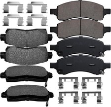 Front and Rear Ceramic Brake Pads Set Compatible with Buick Enclave Rainier, GMC