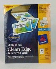 AVERY CLEAN EDGE MATTE WHITE BUSINESS CARDS 28877 -Thicker Cards For Ink Jet 120