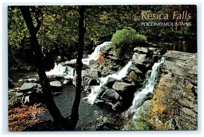 Resica Falls Pocono Mountains Waterfall Rock Cascades Resica PA Postcard