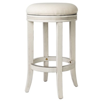 Maven Lane Round Backless Swivel Kitchen Counter Stool 26''H, White Oak(Open Box)