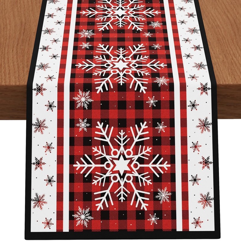 CHAMBERY Christmas Table Runner,13X72 Seasonal Snowflakes Christmas