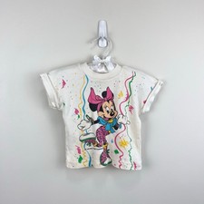 Vintage Disney Babies Short Sleeve Minnie Mouse Paint Splatter T-Shirt 24 Months
