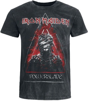 Iron Maiden T-Shirt Herren Powerslave - Mummy Head charcoal Band-Merch, Bands