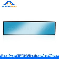 Universal 270mm Wide Anti-glare Blue Tint Curve Convx Clip On Rear View Mirror