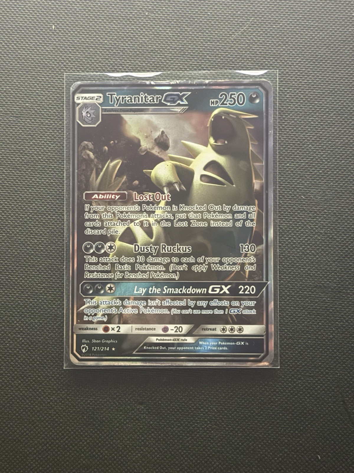 The Pokémon Company Tyranitar GX 121/214 SM-Lost Thunder Ultra Rare Holo 250 HP