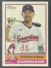 Steven Kwan Real One Autographs Red Ink 38/76 2025 Topps Heritage #ROA-SK Auto